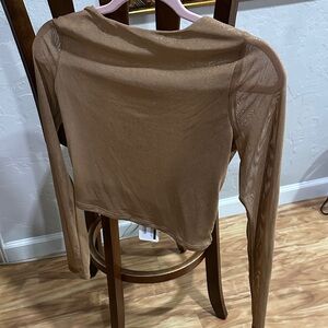 Sheer Tan Long Sleeve Top